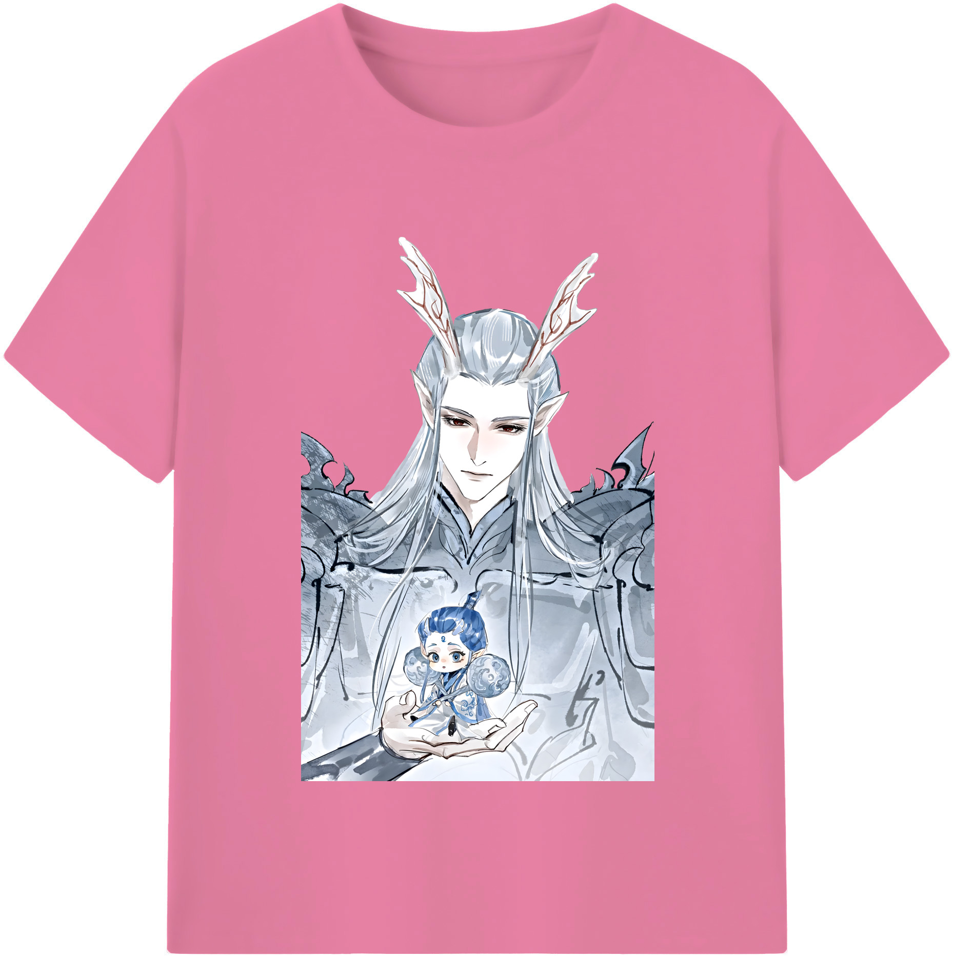（画像用） Ne Zha 2 ナタ 魔童の大暴れ 綿100％半袖Tシャツ（フロントプリント）